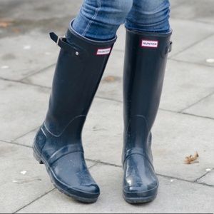 Hunter original gloss tall rain boots